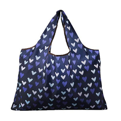 Reusable Grocery Bag, 2 Packs Large Washable - color: L-heart
