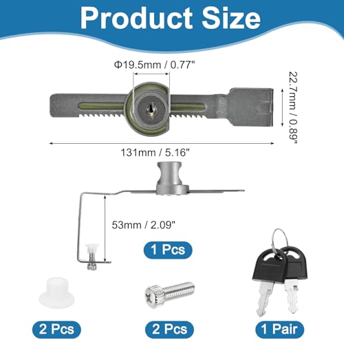 2.1" Luminous Sliding Glass Door Ratchet Lock Fit 1.57-1.97" Grey - color: Gray, size: 2.1"