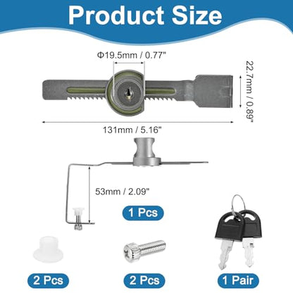 2.1" Luminous Sliding Glass Door Ratchet Lock Fit 1.57-1.97" Grey - color: Gray, size: 2.1"