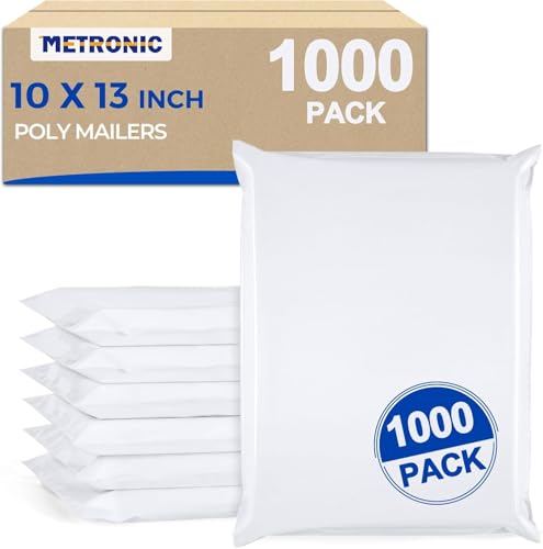 Metronic Poly Mailers 10x13 1000 Pack, Self-Seal Shipping Bags for Clothing - color: White, size: 10X13 1000PC