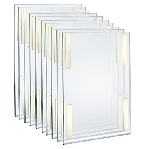 Azar Displays 122032 11-Inch W by 17-Inch H Wall Mount Acrylic Frame Pack of 10 - Clear Acrylic Wall Frame with Sticky Back - Floating Wall Sign Holder - Adhesive Office Sign - Frameless Picture Frame - size: 11 in. W x 17 in. H