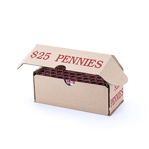 Penny Storage Box Red Holds 50 Wrapped Coin Rolls, 10 boxes - size: 10