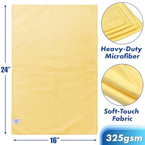 Simple Houseware 16" x 24" Microfiber Cleaning Towels, Heavy Duty 9 Pack - size: 9 Pack