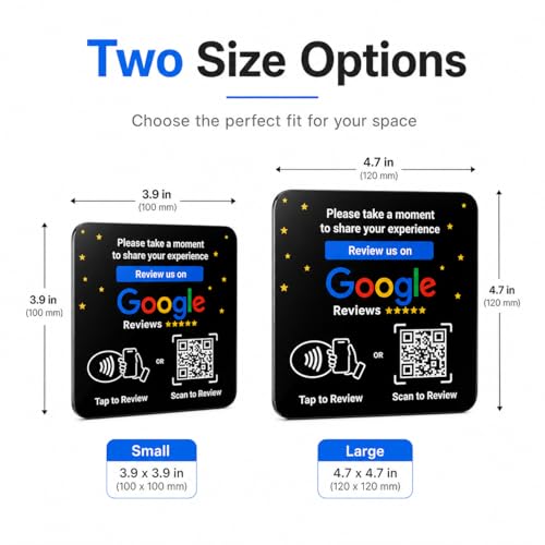 NFC Tap Google Review Acrylic Plate, Black, Large 4.7", 1-PLATE - color: Black, size: 4.72" - 1 PLATE