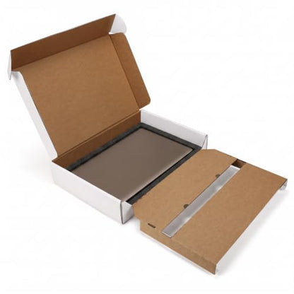 CRUGLA 1 Pack Laptop Shipping Box with Cushioned Foam, Fits Most Sizes - color: White