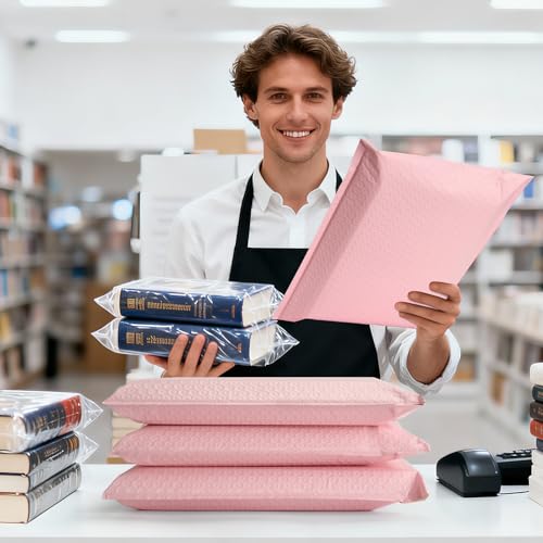 Fuxury Bubble Mailers Bulk 10x13 Inch Light Pink 500 Pack - color: Light Pink, size: 10x13" 500PC