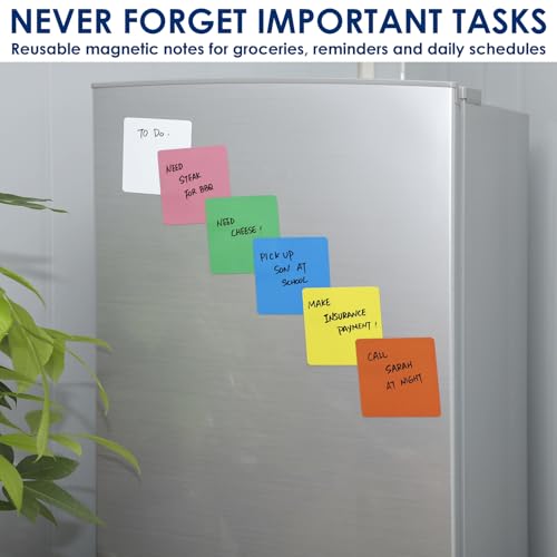 Dry Erase Magnets, 24 Pack 4x4 in, Magnetic Notes for Whiteboard and Fridge - color: Multicolor