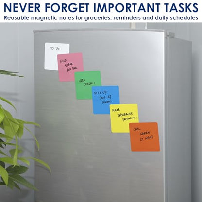 Dry Erase Magnets, 24 Pack 4x4 in, Magnetic Notes for Whiteboard and Fridge - color: Multicolor