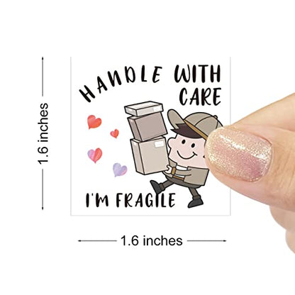 Wailozco Handle with Care Stickers,500 Labels Per Roll - color: Handle With Care