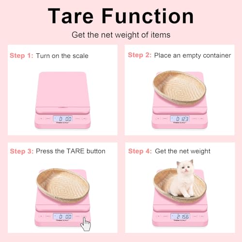 THINKSCALE 86lb Digital Shipping Scale, 0.1oz Postal Scale Flip-Up, Pink - color: Pink