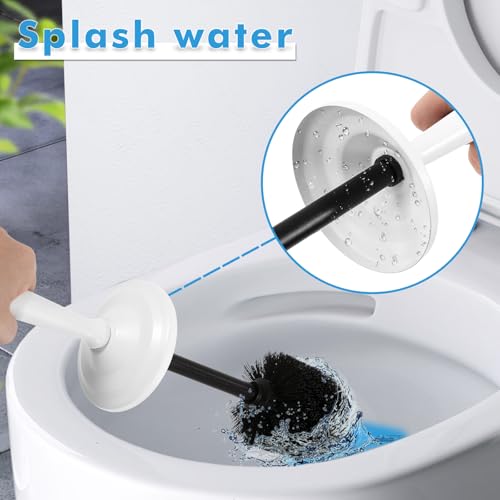 White Toilet Brush and Holder Set，Toilet Bowl Brush and Holder - color: White