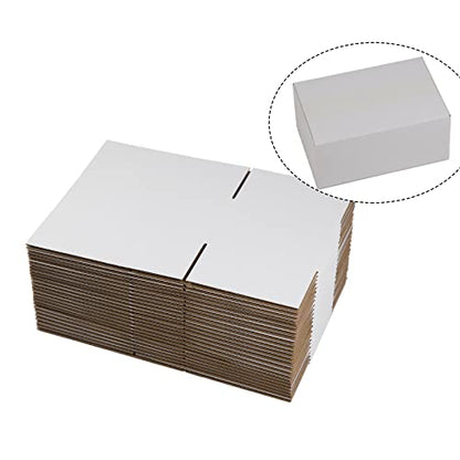 SUNLPH White Shipping Boxes 9x6x4 Inches Small Corrugated Cardboard Boxes, 25 Pack - size: 9 x 6 x 4
