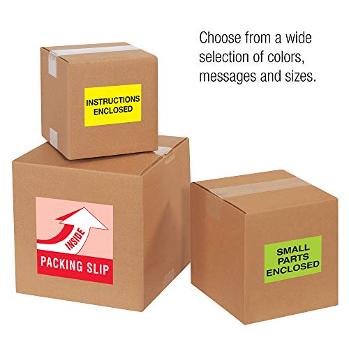 Tape Logic Aviditi Tape Logic 2" x 3","Packing List Enclosed" Fluorescent Red Sticker, for Shipping, Handling, Packing, and Moving (1 Roll of 500 Labels)