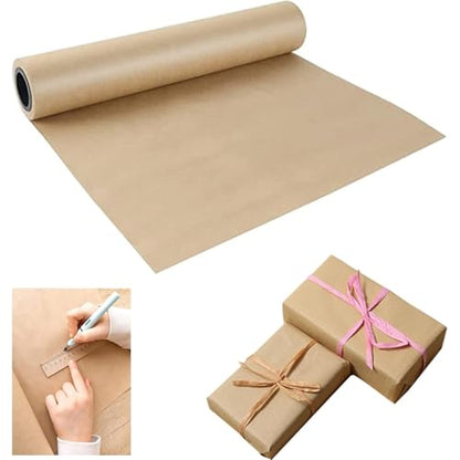 Shinok Kraft Brown Paper Roll - 15" x 100'(1200 ") Brown Wrapping Paper for Art Craft Gift Wrapping Packing Moving - color: brown 3830 1P