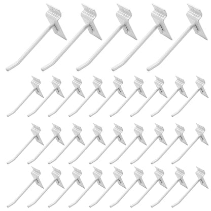 Waziaqoc 32PCS 4Inch White Slatwall Hooks - size: 4 Inch