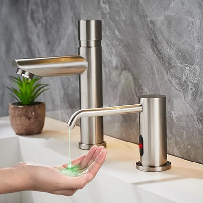 Automatic Liquid Soap Dispenser Touchless for Bathroom and Kitchen with 33.81oz/1000ml Upgraded Infrared Sensors Built in Sink Soap Dispenser for Smart Home