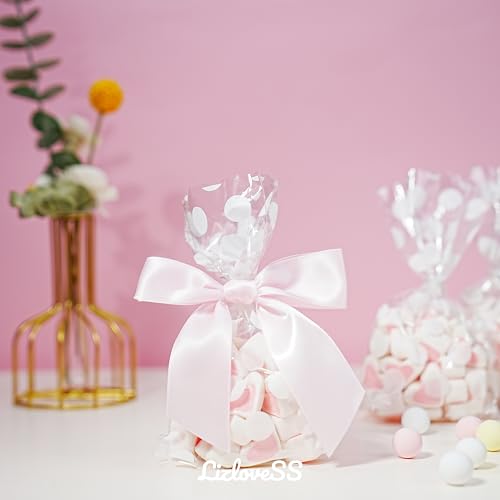 Baby Pink Satin Ribbon Twist Tie Bows 5 Inch 36 Pack - color: Baby Pink