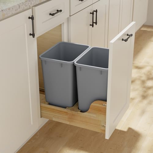 ROOMTEC Lightweight and Durable Slim Trash Can,35QT Kitchen Trash Can,1 PCS - color: Grey, style: 1PACK