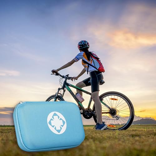 First Aid Kit 276PCS Car Home Camping Essentials Blue Emergency Kit - color: Blue-276pcs