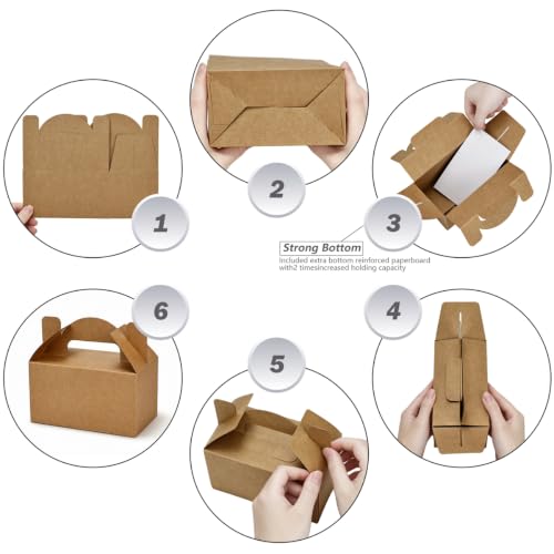 Aosric Small Kraft Gable Boxes 3.5 x 3.5 x 6.3 In, 30 Pack - color: Brown