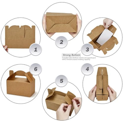 Aosric Small Kraft Gable Boxes 3.5 x 3.5 x 6.3 In, 30 Pack - color: Brown