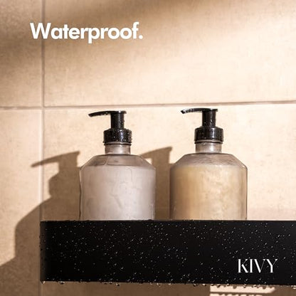 KIVY Glass Soap Dispenser Set 2X 16oz - incl. Waterproof Labels - with Pump - color: Matte Black