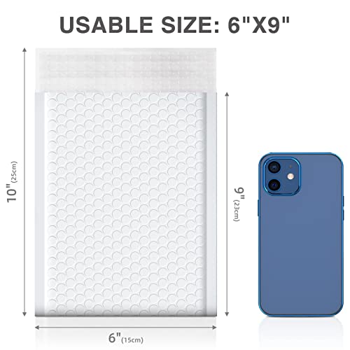 METRONIC Bubble Mailers 6x10" Padded Envelopes White 300 Pack Waterproof - color: White, size: 6x10" 300 pc