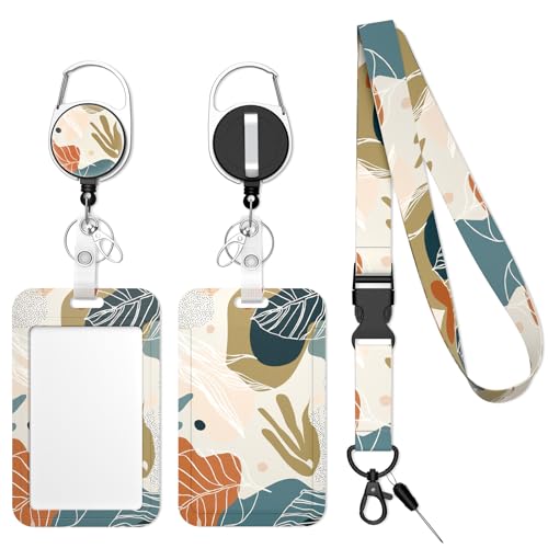 Retractable Badge Holder with Detachable Lanyard, Bohemia - color: Bohemia