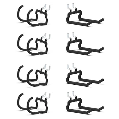 HUHOLE 8 Pack Pegboard Drill Holder Utility Hooks for 1/4 Inch Pegboard