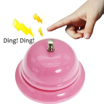 Call Bell Desk Service Ding Bell for Restaurant Hotel Room Kitchen Party Office Receptionist Elderly Teachers Chef Large Cute Bell Whole Pink,3.3 inch - color: Whole Pink