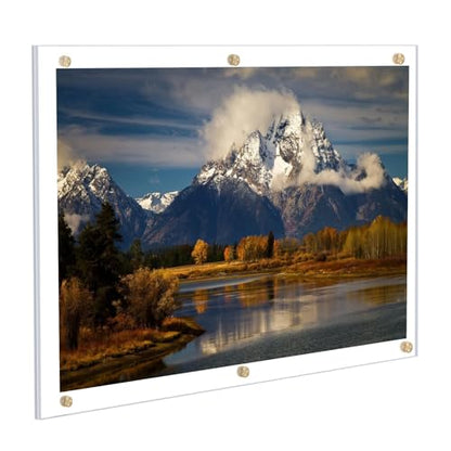 Kalami 16x20 Clear Acrylic Wall Mount Picture Frame Self Adhesive - size: 16 x 20 in