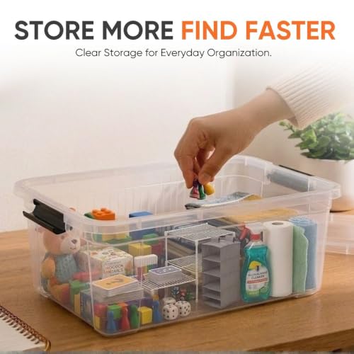 Superio 21 Quart Clear Plastic Storage Boxes with Lids, Stackable Organizer Containers, BPA-Free Storage Bins for Home, Office, School & Dorm, 2 Pack - size: 21 Quart