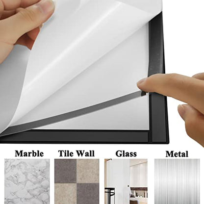 JIUYE 10Pcs Magnetic Poster Holder Self-adhesive Back,11"x17" Magnetic Framed Sign Holder,Plastic Window Wall Poster Display Frames for Office,Store,School(10Pcs,Black)