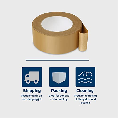 Lichamp Kraft Packing Tape, Brown Kraft Gummed Tape for Packing Boxes, Shipping Cardboard and Carton Sealing, 6 Rolls x 2 inch x 55 Yard x 7 mil, B206BN (Pack of 3) - size: 2 inches (Pack of 3)