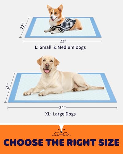 Powools Puppy Pads, 34 x 28 in, Super Absorbent, Spill-Proof, 100 Packs - size: 34" × 28" - 100 Packs