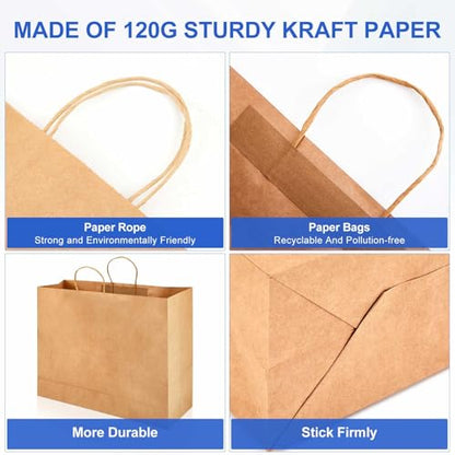 Maitys 30 Pcs 20x16x5 Inch Brown Extra Large Paper Gifts Bags with Handles - color: Brown 1, size: 20x16x5 Inch
