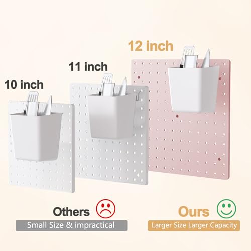 FZK Modular Plastic Pegboard Wall Organizer Kit, Pink, 12x12, 4 Panels - color: Pegboard Kit-Pink-2
