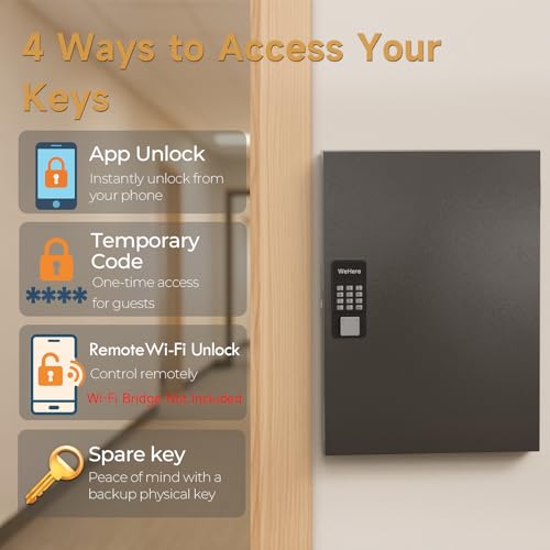 72 Key Lock Box Smart Key Organier Cabinet with Keypad & App for Office - size: 2.3inx16inx21.7in