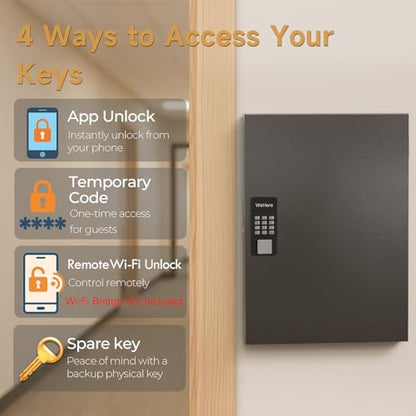 72 Key Lock Box Smart Key Organier Cabinet with Keypad & App for Office - size: 2.3inx16inx21.7in