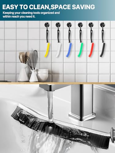 6Pcs Hard Bristle Crevice Cleaning Brush, Multifunctional Premium Crevice Cleaning Tool, Designed for Cleaning Narrow Spaces, Suitable for Toilet, Faucets,Kitchen,Grout, KOSPRIE