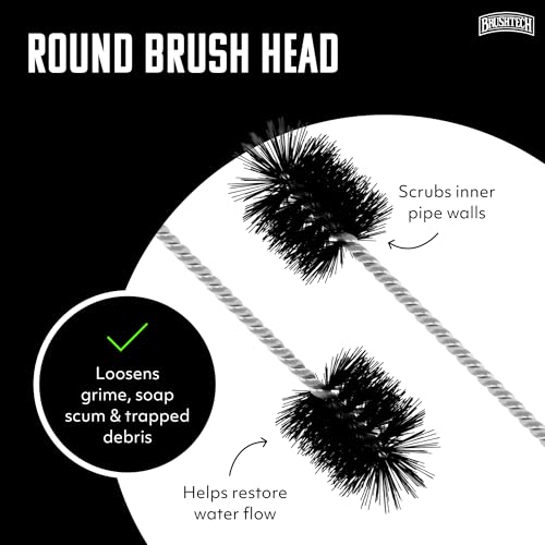 Brushtech Super Flexible Drain Cleaning Brush - Black, Long Pipe Cleaner