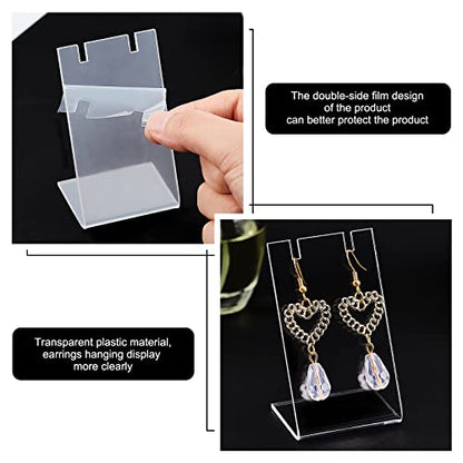 PH PandaHall 10pcs Acrylic Earring Holder Single Pair L-Shape Jewelry Displays Stand Earring Organizer for Jewelry Dangling Slant Back Display Props Show Retail Store Marketing 1.3x1.7x3 Inch