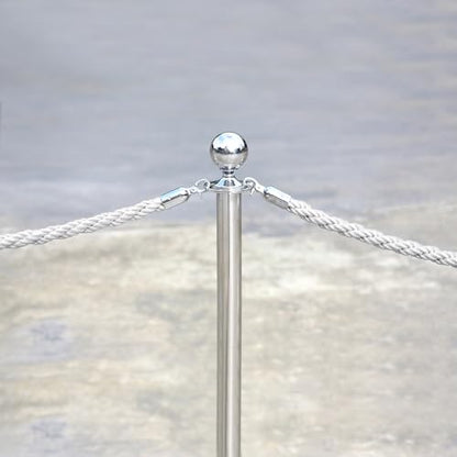 PATIKIL Stanchion Rope, 1.2m/3.9Ft Barrier Rope Twisted Post Ropes for Posts Stands Queue Divider Crowd Control of Hotel, White Golden - color: White, Golden, size: 3.9Ft