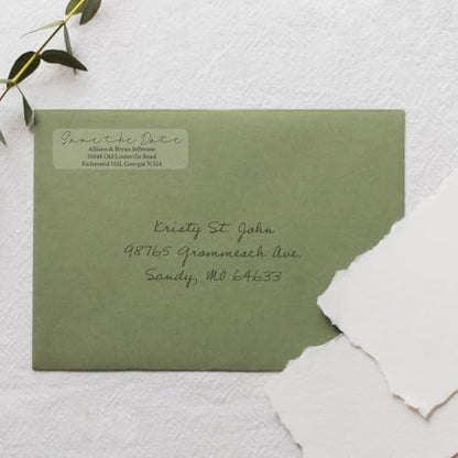 Clear Save the Date Rolled Address Labels / 250 Personalized Return Address Labels/Designer Address Stickers in Elegant Plastic Dispenser - size: 250 Labels, style: Clear Save the date