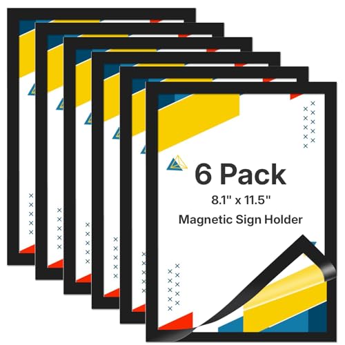 OWLKELA 6 Pack Magnetic Sign Holder, 8.5x11 Inch - size: 6 Pcs