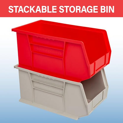 Akro-Mils 30240 AkroBins Plastic Storage Bins, 15"x8"x7", Black, 12-Pack - color: Black