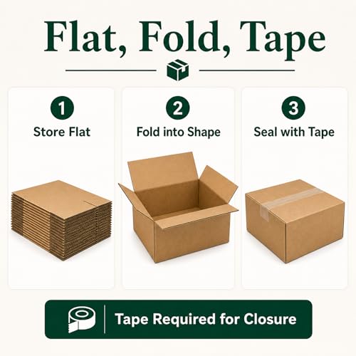 12x9x6 Brown Kraft Shipping Boxes for Small Business, 20 Pack - size: 12x9x6 Inch