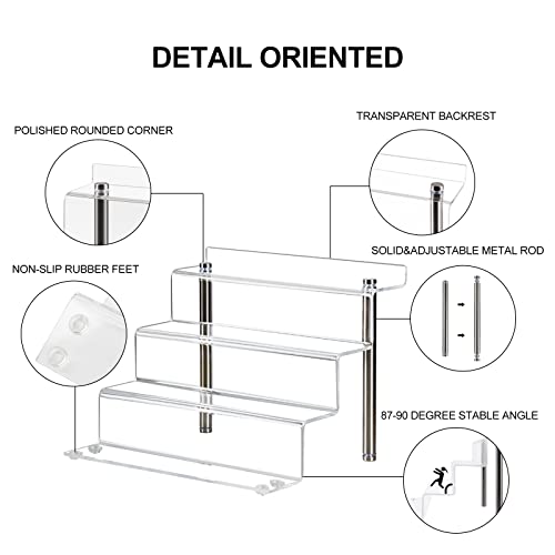 9 x 6 inch Clear Acrylic Display Riser, 4-Step, 2 Pack