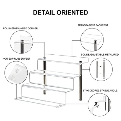 9 x 6 inch Clear Acrylic Display Riser, 4-Step, 2 Pack