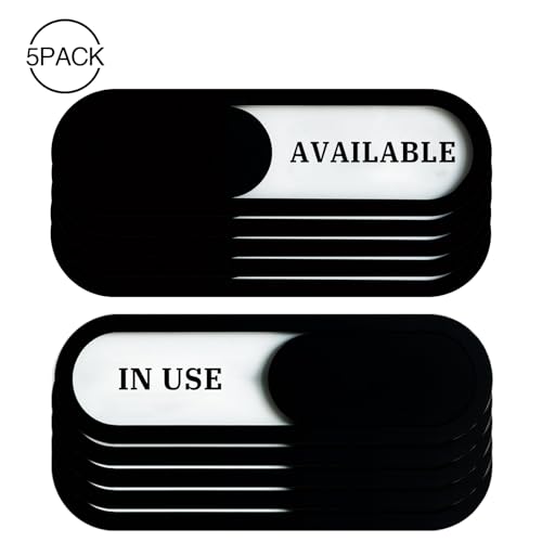 In Use/Available Slider Sign 5Pack, Acrylic, Black 7.4x2.2in - color: In Use/Available, size: 5 PCS